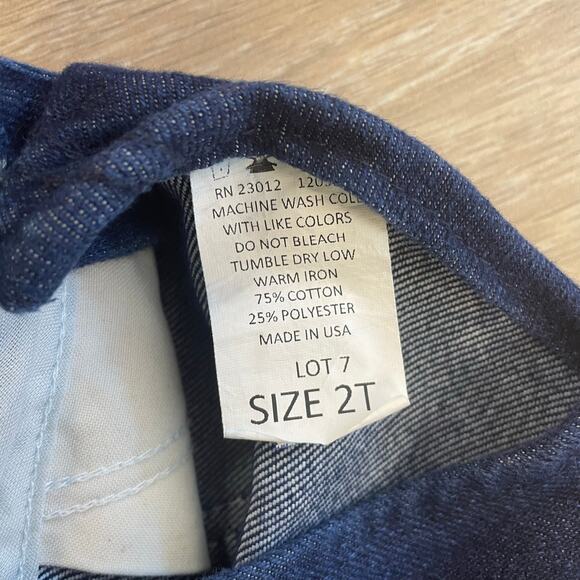 Vintage Round House USA Denim Overalls Kids 2T Blue Jeans Toddler Workwear 90s - Picture 6 of 8